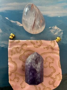 🔮 3 Piece Healing Crystal Gift on Ceramic Moon Box 🎁